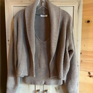 WorthCollective | Chunky Knit Cardigan/Top Set in Mocha (fits S/M comfortably)